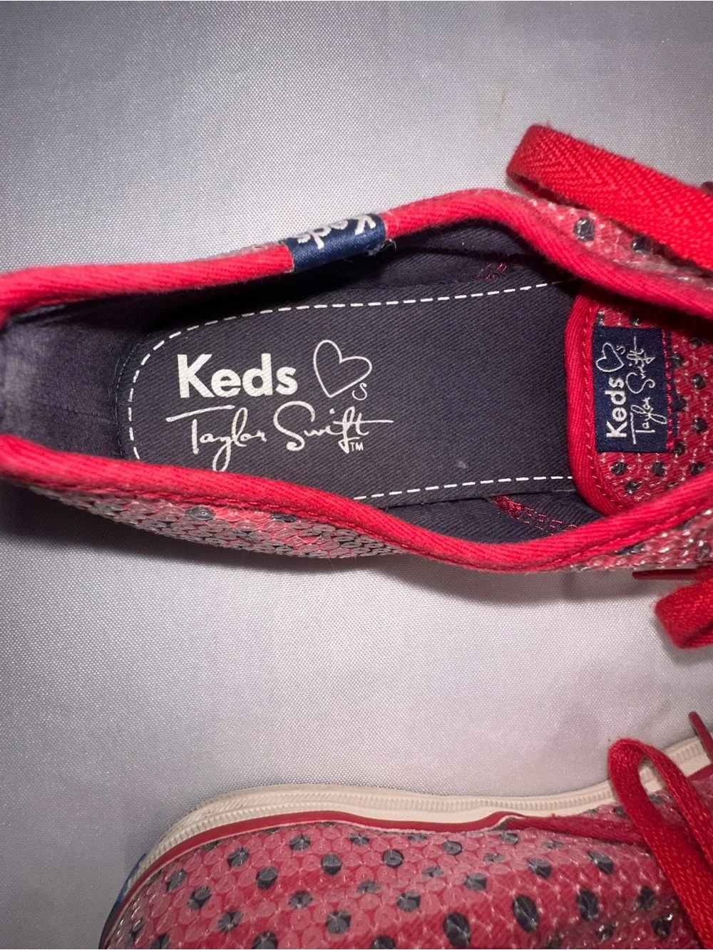 Keds Taylor Swift Red Sequin Polka Dot Sneakers Womens Size 7.5 RED Era